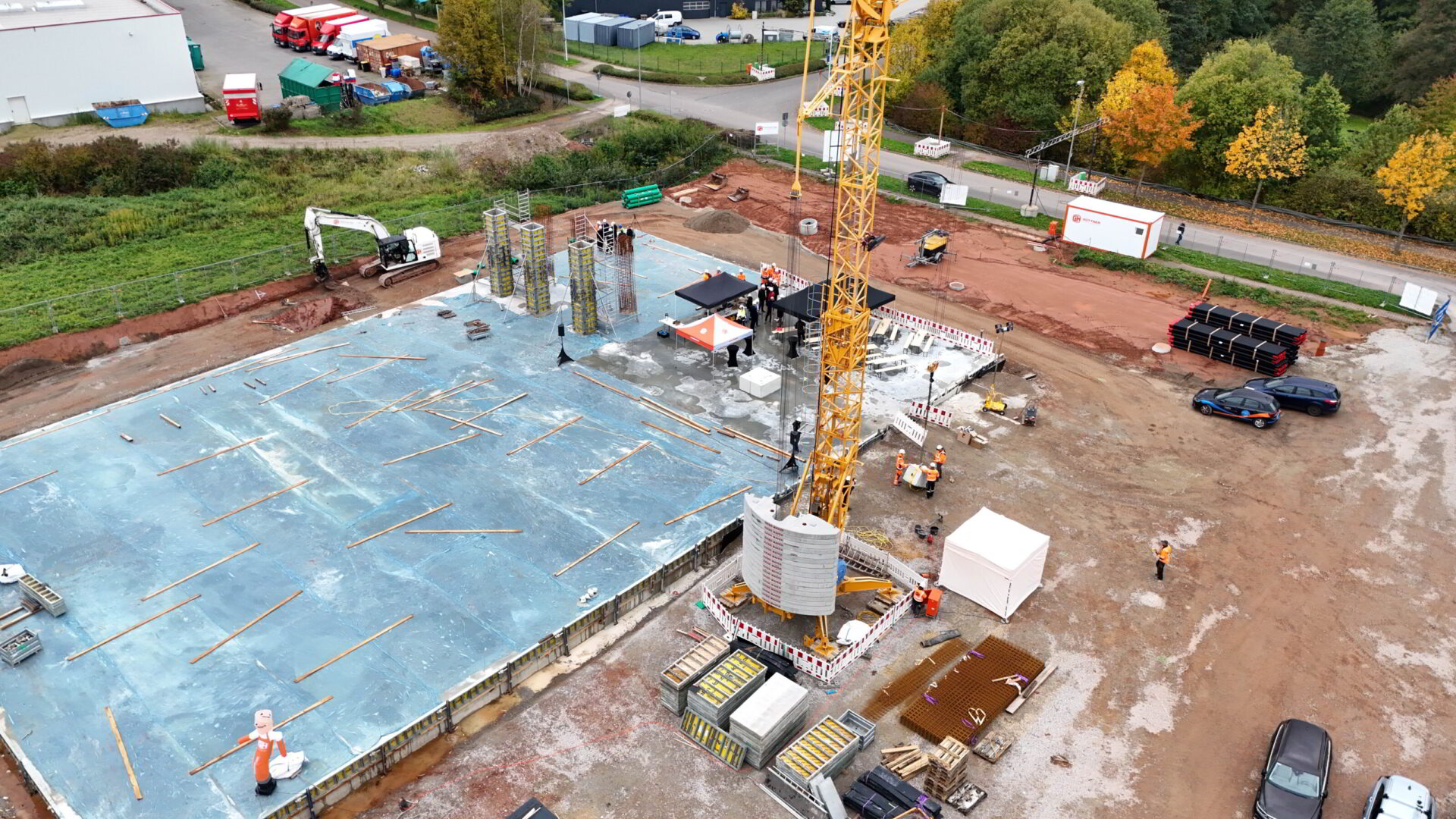 Grundsteinlegung holzheizkraft Chemtniz